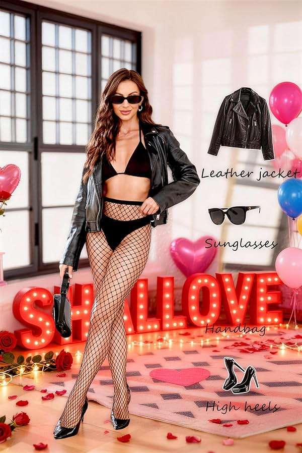 SHALLOVE 2 Pack Large And Medium Mesh Black Fishnet Stockings for Work Dates Weddings and Special Events - Image 5