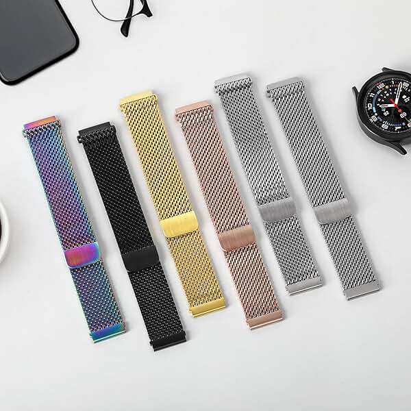 Milanese Loop for Garmin Venu 3S 2S/Vivoactive 4S/Forerunner 265S 255S Watch Band Women,18mm Stainless Steel Metal Mesh Magnetic Strap Quick Release Replacement Wristband for Huawei Watch Gt 5/4 41mm - Image 4