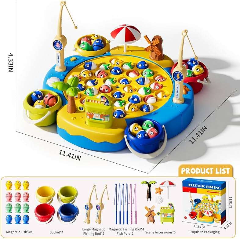 ORANGE OCEAN 66 PCS Magnetic Fishing Games for Kids Ages 4-8, Toddler Board Games for Kids 4-6 8-12, Toys for 3 4 5 6 Year Old Boys Girls, Ideas Birthday Gifts for Boys Girls 3-5 6-8 - Image 3