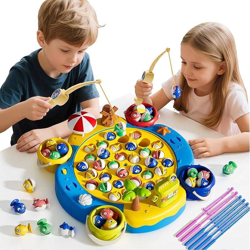 ORANGE OCEAN 66 PCS Magnetic Fishing Games for Kids Ages 4-8, Toddler Board Games for Kids 4-6 8-12, Toys for 3 4 5 6 Year Old Boys Girls, Ideas Birthday Gifts for Boys Girls 3-5 6-8 - Image 8