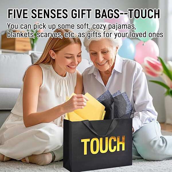 Large 5 Senses Gift Bags for Him with Labels, Envelopes and Cards,Gold Foil Five Senses Gift Bag for Her with Handles & Tissue Paper for Valentine's Day, Birthday, Wedding, Anniversary 12.6"X8.7"X4" - Image 4