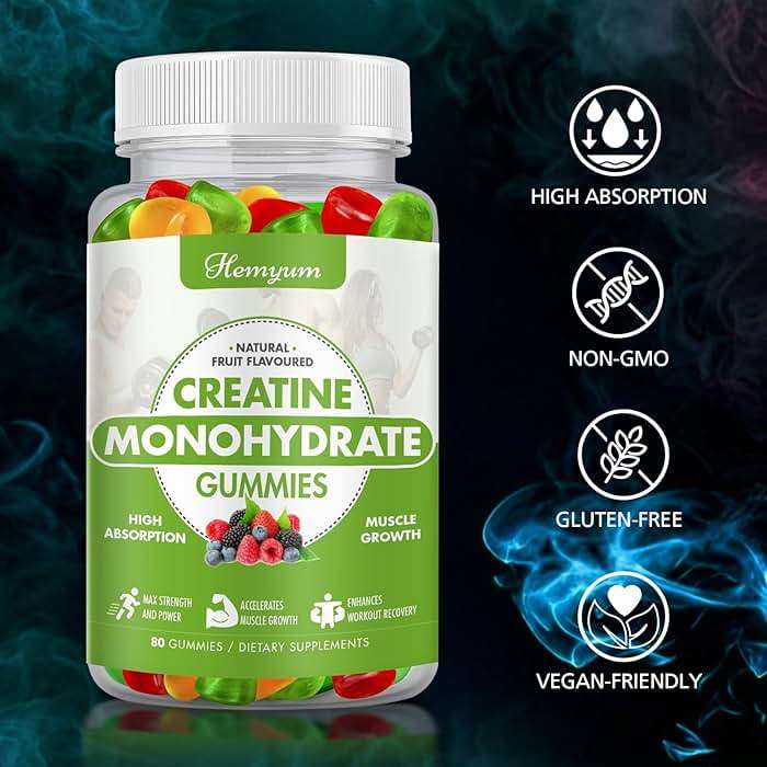 Creatine Monohydrate Gummies - Pre-Workout Creatine for Women Men, Enhanced Muscle Strength, Boost Focus and Endurance, Muscle Builder,Complex L-Taurine + Vitamin B12,Vegan, Gluten-Free 160 Count - Image 7