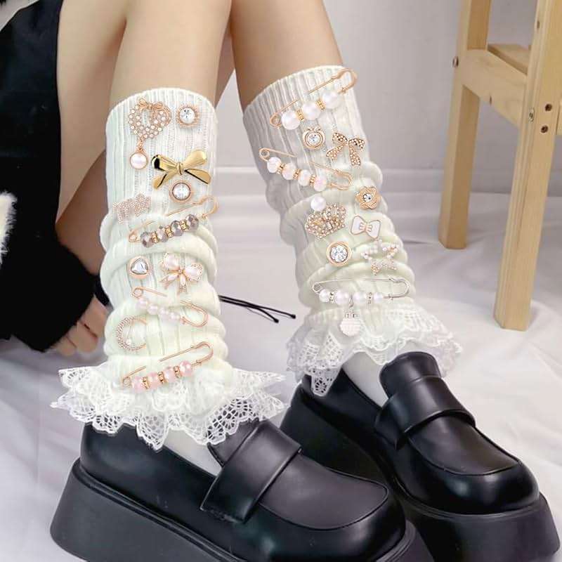JOICEE 54 Pcs Shoe Charms Kit for Sneakers, Gold Brooches Pins Pearl Bow Lace Shoes Charms Jewelry Accessories Bulk for Sneakers Socks Clothes Hats Bags Decor - Image 4