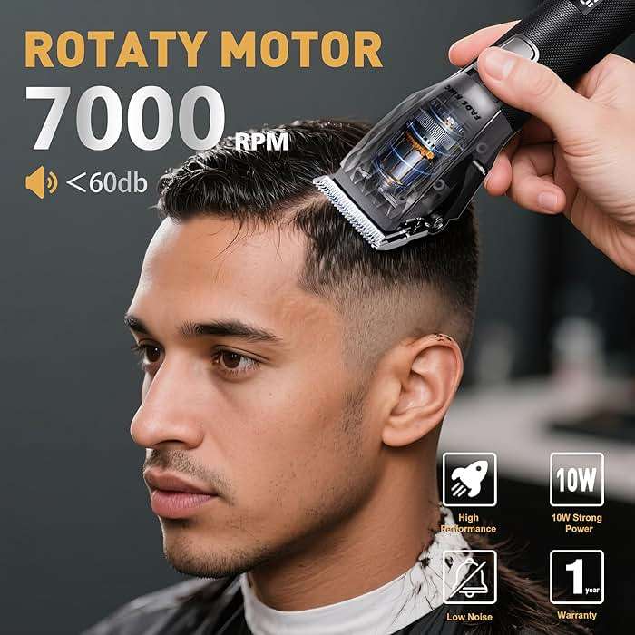 FADEKING® Hair Clippers and Trimmer Set for Men, Professional Cordless Barber Clippers with Zero Gap T-Blade Trimmer, Hair Trimmer for Men, Beard Grooming Kit for Fade Haircuts, Home & Barber Use - Image 2