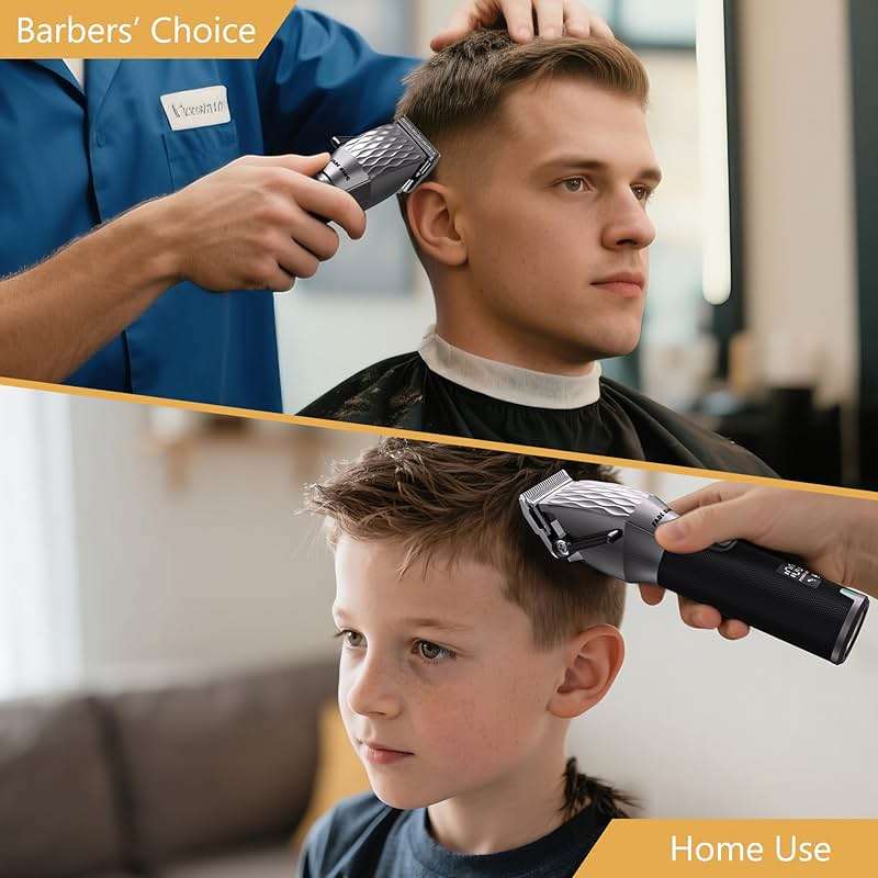 FADEKING® Hair Clippers and Trimmer Set for Men, Professional Cordless Barber Clippers with Zero Gap T-Blade Trimmer, Hair Trimmer for Men, Beard Grooming Kit for Fade Haircuts, Home & Barber Use - Image 6