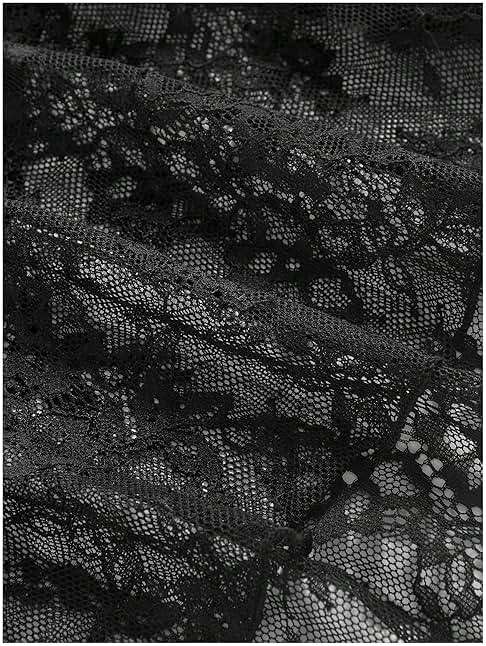 Verdusa Women's Plus Size Y2k Lace Sheer A Line Mini Skirt Ruched Tiered Layered Drawstring Ruffle Skirts - Image 5