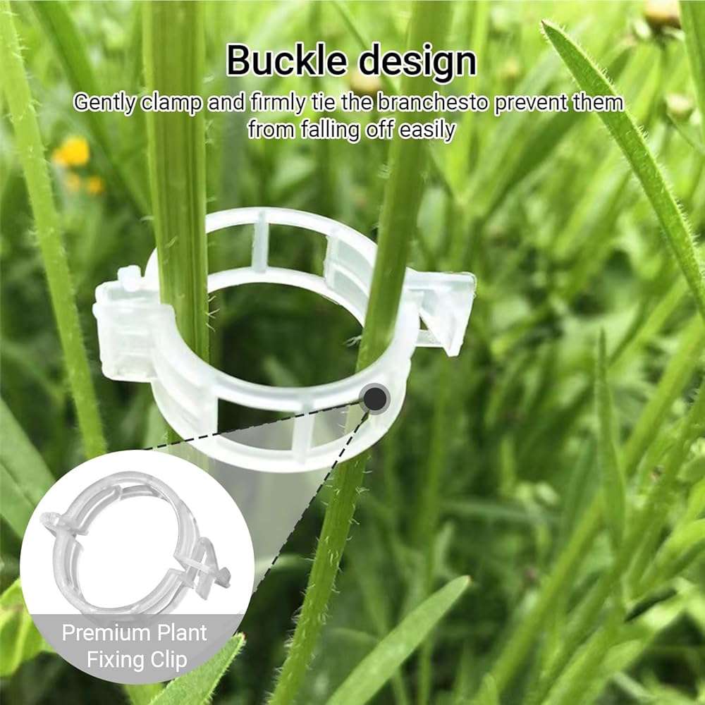 increnobl Reusable Plastic Plant Clips for Climbing Plants 2025 - Gentle & Secure Garden Support Clips for Tomatoes, Vines, Cucumbers, Grapes, Vegetables - Indoor/Outdoor Trellis Clips (100, White) - Image 5