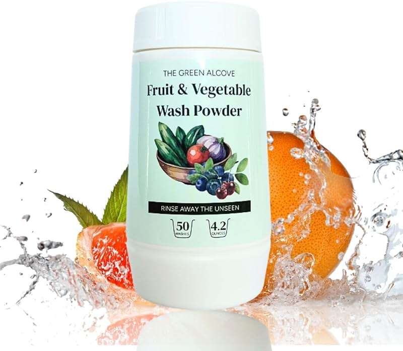 The Green Alcove Fruit and Vegetable Wash Powder - Produce Cleaner - Removes Dirt & Residue - 4.2 oz - Image 1