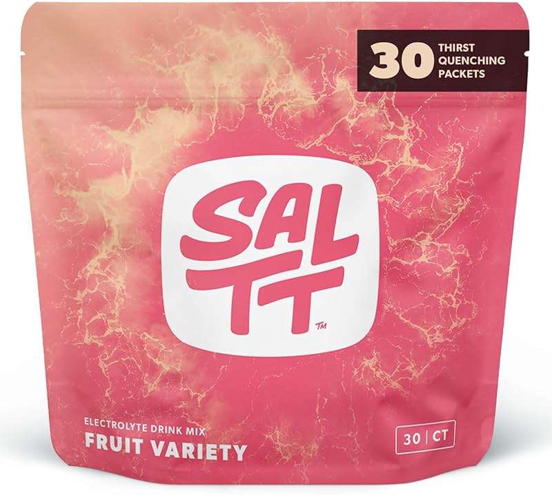 Keto Chow SALTT Electrolytes Powder Packets (Fruit Variety Pack) 30 Stick Packs - Easy Dissolve, No Clumping - Essential Minerals - Hydration Packets - Zero Sugar - Gluten Free, Vegan & Kosher - Image 1