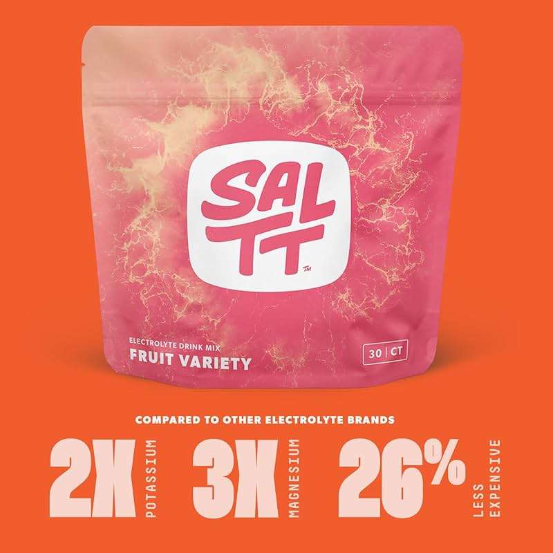 Keto Chow SALTT Electrolytes Powder Packets (Fruit Variety Pack) 30 Stick Packs - Easy Dissolve, No Clumping - Essential Minerals - Hydration Packets - Zero Sugar - Gluten Free, Vegan & Kosher - Image 4