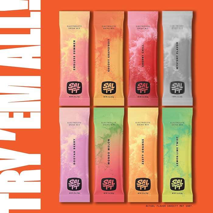 Keto Chow SALTT Electrolytes Powder Packets (Fruit Variety Pack) 30 Stick Packs - Easy Dissolve, No Clumping - Essential Minerals - Hydration Packets - Zero Sugar - Gluten Free, Vegan & Kosher - Image 9