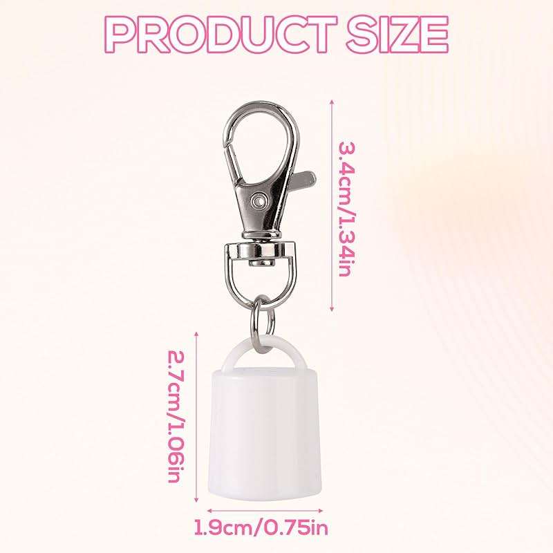 Gosknor 4pcs Keychain Caps for Summer Fridays 0.5 oz Lip Balm Keychain, Creative Portable Lipgloss Holder Case Keyring, Practical Lip Gloss Key Chain Replacement Cap Accessories(White) - Image 2