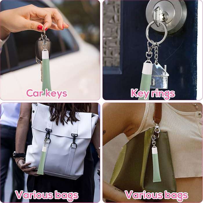 Gosknor 4pcs Keychain Caps for Summer Fridays 0.5 oz Lip Balm Keychain, Creative Portable Lipgloss Holder Case Keyring, Practical Lip Gloss Key Chain Replacement Cap Accessories(White) - Image 7
