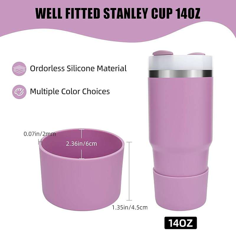 Boot for 14 oz Stanley Cups, Silicone Boot for Stanley Quencher 14 Ounces, Bottom Protector Accessory for 14oz Stanley's Tumbler (Azure, 14 Ounces) - Image 5