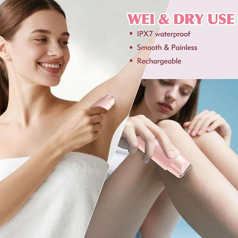 Bikini Trimmer for Women, 2 in 1 Electric Razor for Women Body Underarm Pubic Hair, Rechargeable LED Display Electric Trimmer - Image 7