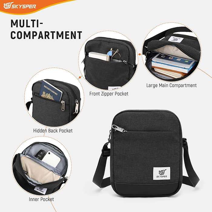 SKYSPER Small Anti Theft Crossbody Bag RFID MIni Sling Bag Travel Purse Small Shoulder Bag - Image 4