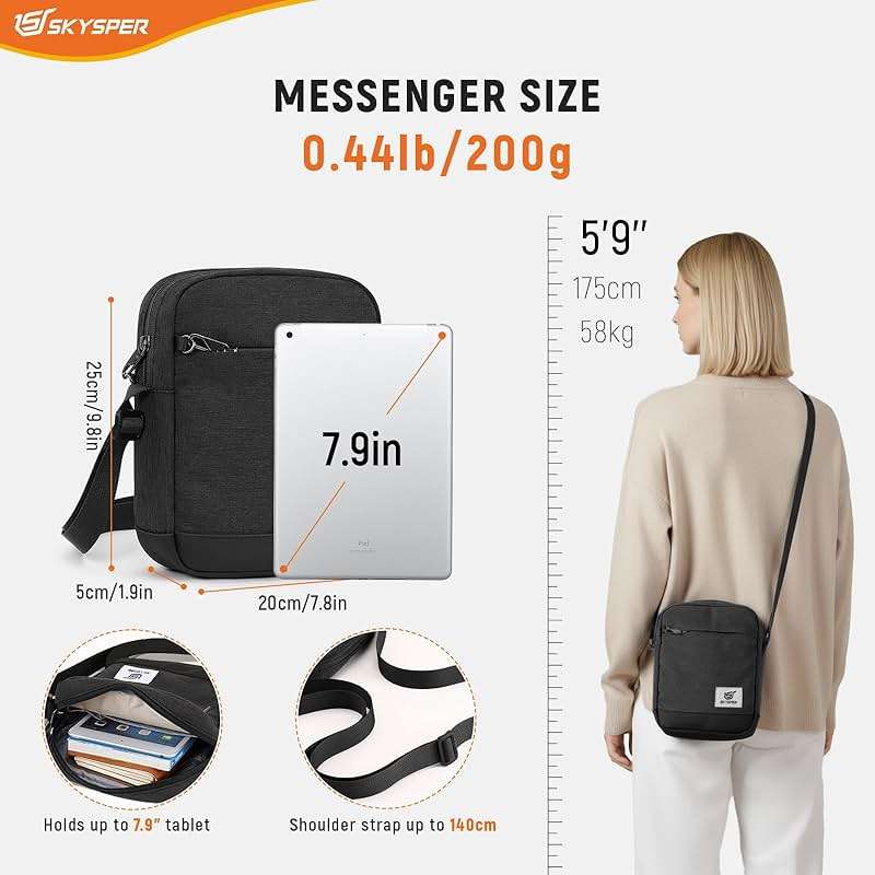 SKYSPER Small Anti Theft Crossbody Bag RFID MIni Sling Bag Travel Purse Small Shoulder Bag - Image 5