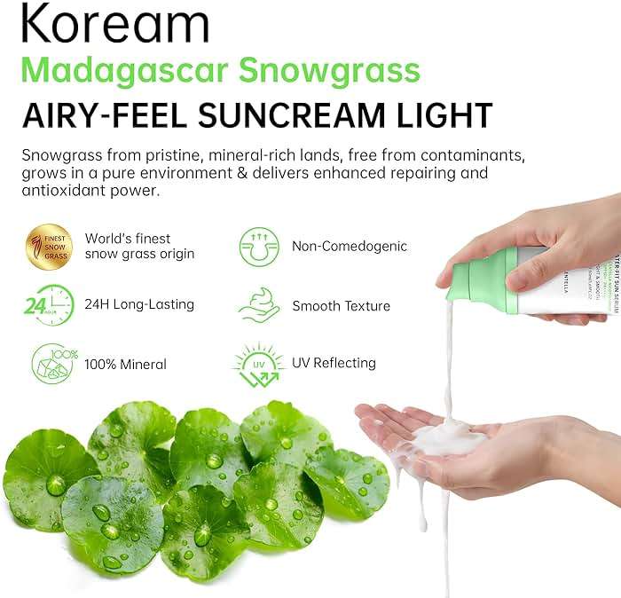 Tinted Sunscreen for Face & Body – Madagascar Centella SPF 50+, Mineral with Tinted Moisturizer, Hyaluronic Acid & Niacinamide, Lightweight Korean Skin Care Sunblock, 50ml - Image 2