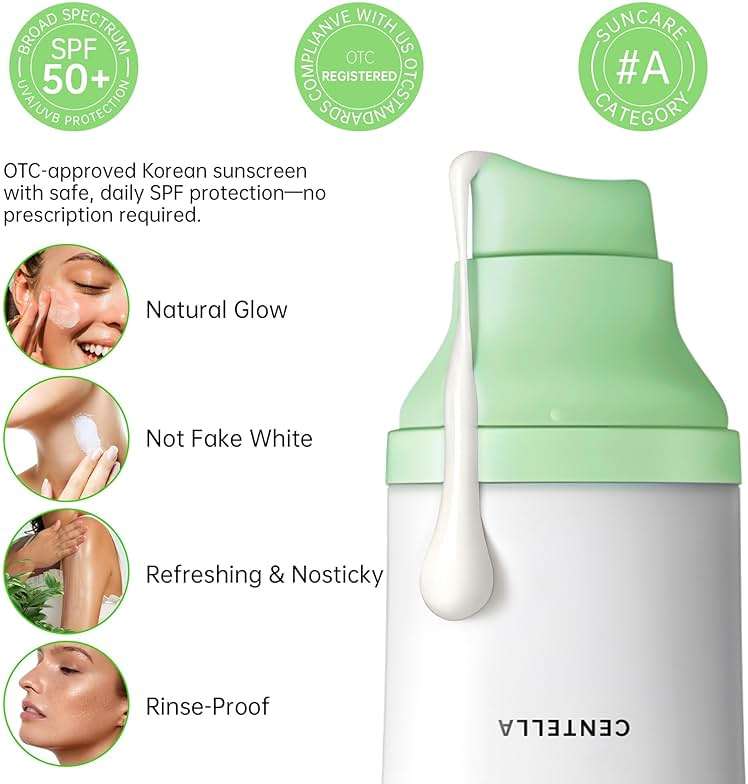 Tinted Sunscreen for Face & Body – Madagascar Centella SPF 50+, Mineral with Tinted Moisturizer, Hyaluronic Acid & Niacinamide, Lightweight Korean Skin Care Sunblock, 50ml - Image 3