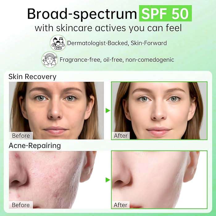 Tinted Sunscreen for Face & Body – Madagascar Centella SPF 50+, Mineral with Tinted Moisturizer, Hyaluronic Acid & Niacinamide, Lightweight Korean Skin Care Sunblock, 50ml - Image 4