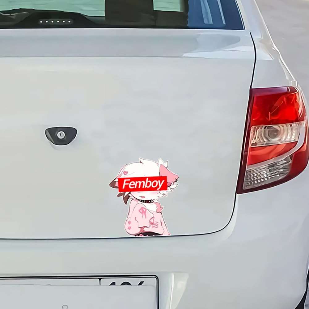 NXYRLGS 5.1" Funny Femboy Furry Creative Car Decals Windshield Vinyl Windows Laptop Fridge Luggage Motorcycle Stickers (F) - Image 2