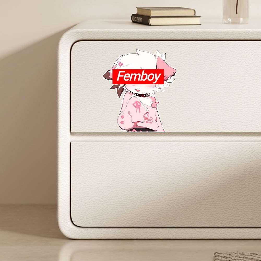 NXYRLGS 5.1" Funny Femboy Furry Creative Car Decals Windshield Vinyl Windows Laptop Fridge Luggage Motorcycle Stickers (F) - Image 3