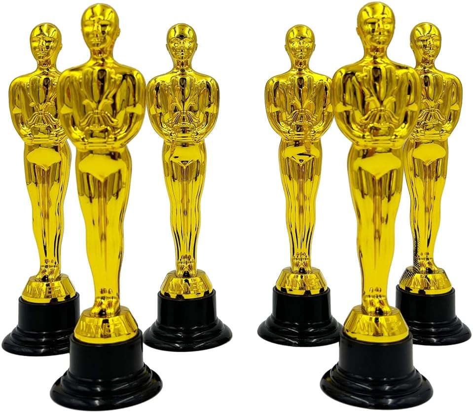 Flyekist 6 PCS Plastic Gold Award Trophies for Party Decorations, Party Favors, School Award, Game Prize, Party Prize and Appreciation Gifts - Image 2