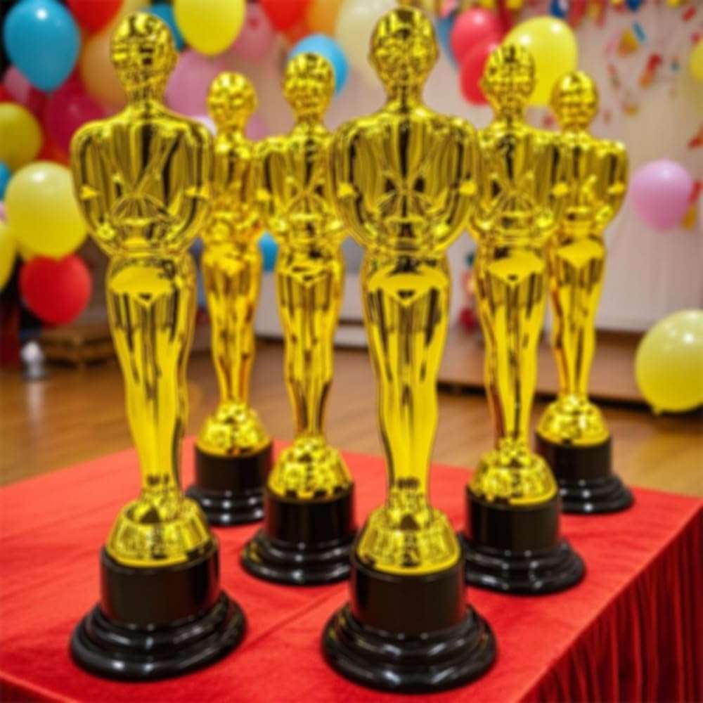 Flyekist 6 PCS Plastic Gold Award Trophies for Party Decorations, Party Favors, School Award, Game Prize, Party Prize and Appreciation Gifts - Image 5