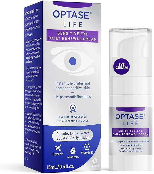 Optase LIFE Sensitive Eye Daily Renewal Cream - Hydrating Eye Cream for Skin Use Around Dry and Sensitive Eyes - Smooths Fine Lines, Preservative-Free, Eye Doctor and Dermatologist Approved - 15 ML - Image 1