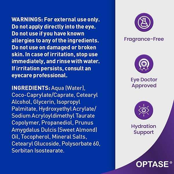 Optase LIFE Sensitive Eye Daily Renewal Cream - Hydrating Eye Cream for Skin Use Around Dry and Sensitive Eyes - Smooths Fine Lines, Preservative-Free, Eye Doctor and Dermatologist Approved - 15 ML - Image 3