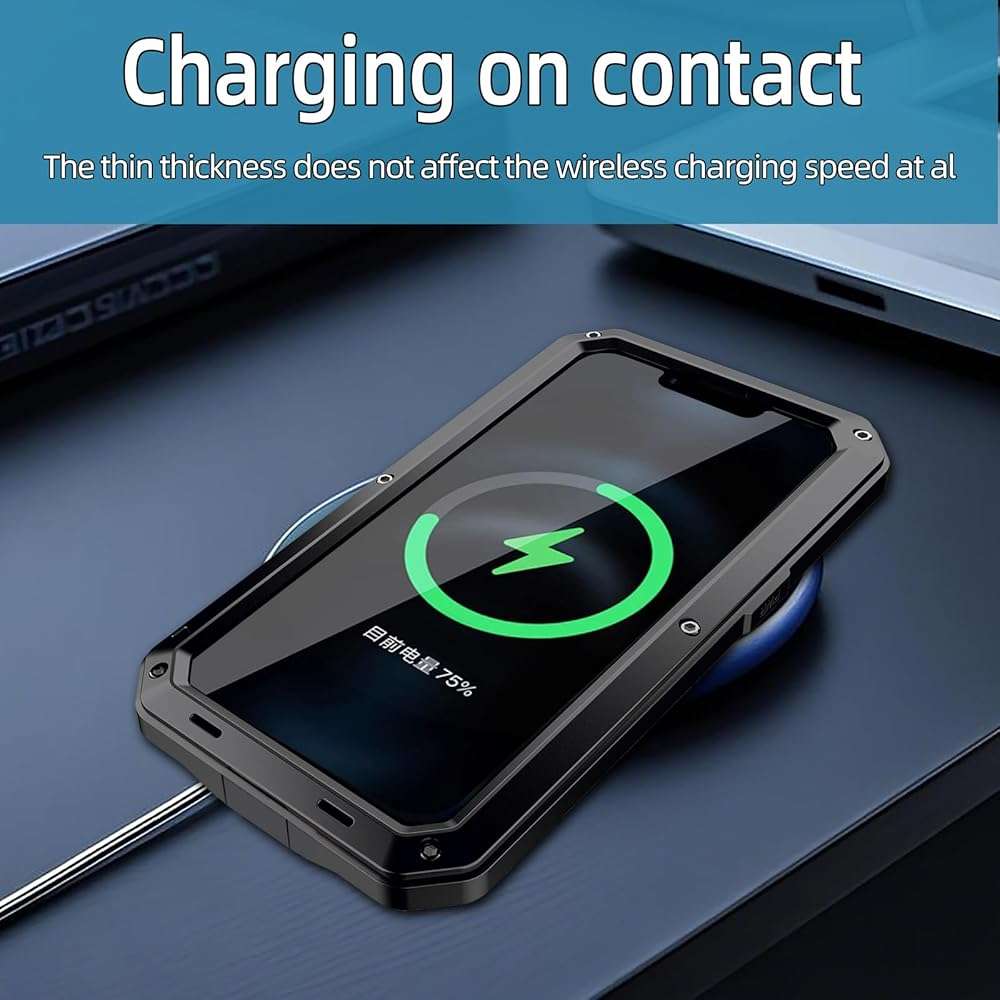 Marrkey for iPhone 16E Metal Case,Heavy Duty Shockproof Aluminum Alloy Tough Armour Military Grade Phone Case for iPhone 17E,Full Body Protective Cover with Silicone Built-in Screen Protector-Black - Image 7