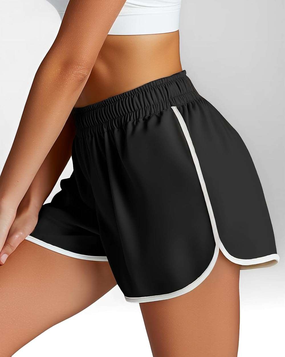 Real Essentials 5 Pack: Women’s Dry-Fit Dolphin Shorts – Athletic Running Workout Gym Lounge Active Casual (Plus Available) - Image 5