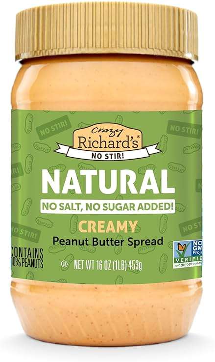 Crazy Richard's Creamy No Stir Peanut Butter with No Added Salt, Sugar, Or Preservatives (1 Pack) - Image 1