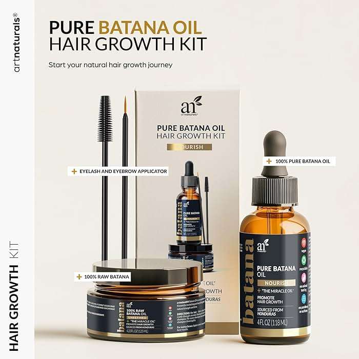Batana Oil for Hair Growth – 4Pc Set: Raw Batana oil 4oz + 4.2oz Paste, Lash Wand & Brow Brush– Organic Dr. Sebi Inspired Products from Honduras –100% Unrefined Miracle for Scalp, Edges & Eyebrows - Image 2
