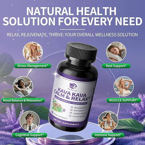 Kava Kava Root Extract Supplement - Liposomal Kava Capsules with L Theanine 200mg, 50% Kavalactones, Relax Calming Kava Extract, Vitamin B6, B12 - for Sleep, Mood, Cognitive & Immune Support, 60CT - Image 4
