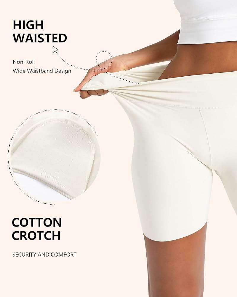 AugYew Women's Cooling Slip Shorts Under Dresses - Anti Chafing High Waisted Boyshort Underwear for Yoga Workout - Image 3