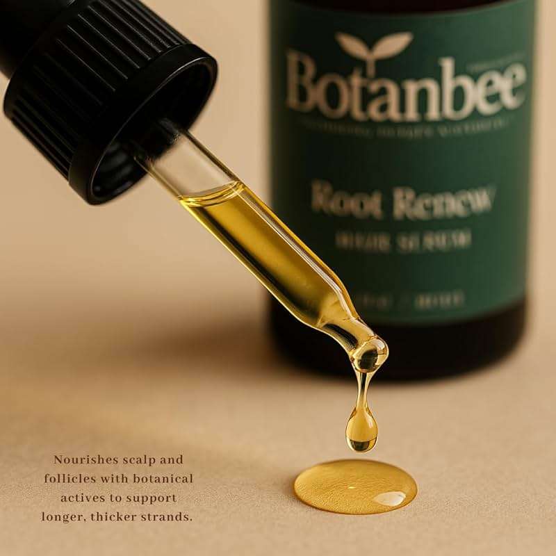 Hair & Scalp Serum for Growth & Strength. Herbal Oil Infusion with Plant based Amino Acids, Rosemary, Nettle, Fenugreek. Strengthens Roots + Supports Healthy Scalp (1oz) - Root Renew by Botanbee - Image 5