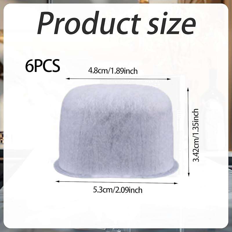 6pcs Water Filter for Breville Espresso Machine, Coffee Maker Filter Replacement Part for Breville Barista Express Accessories (Activated Carbon) - Image 2