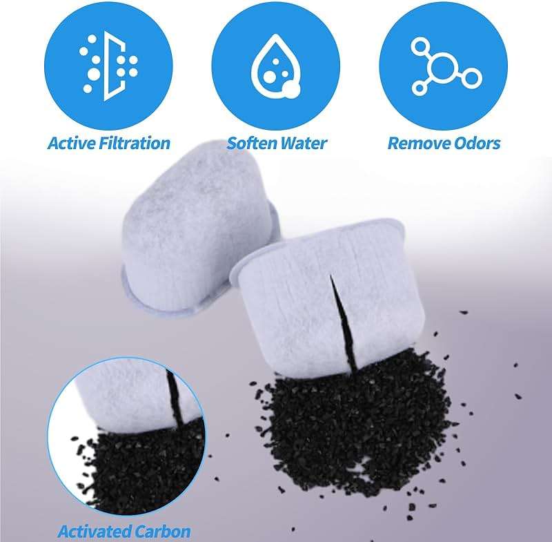 6pcs Water Filter for Breville Espresso Machine, Coffee Maker Filter Replacement Part for Breville Barista Express Accessories (Activated Carbon) - Image 3