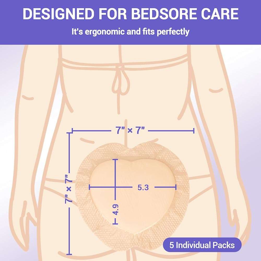 VitaFoam 5 Pack Silicone Foam Dressing 7" x 7" with Border, High Absorbency Wound Bandage, Gentle Adhesion, Soft Breathable Silicone Bandages for Wound Care - Image 2