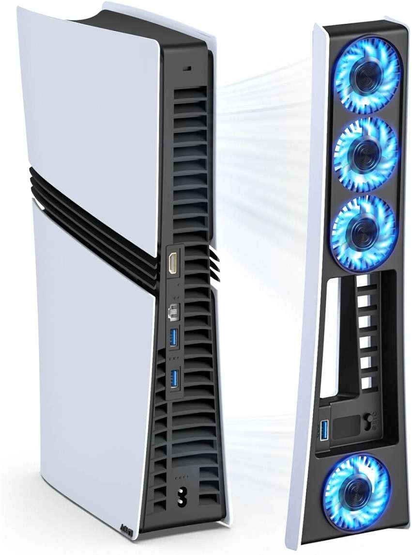 Ps5 Pro 4 Cooling Fans,Ps5 Pro Accessories Fans with USB 3.0,Efficient Quiet Cooler Fan with Adjustable Speed,Cooling Fan for PlayStation5 Pro Temperature-Controlled - Image 1