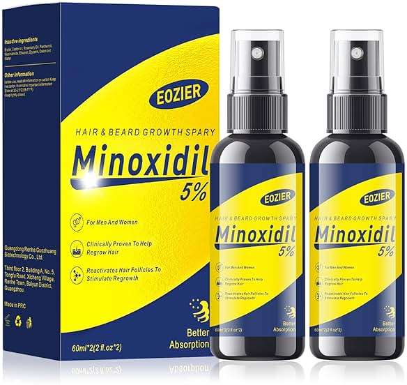 5% Minoxidil with Biotin, Hair Loss Treatments for Women Men Hair Regrowth Treatment, Minoxidil Spray Hair and Beard Mustached Growth Serum Oil, Improves Appearance of Thinning Hair,4 FL OZ/120mL - Image 1