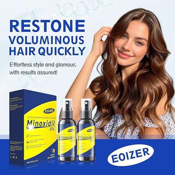 5% Minoxidil with Biotin, Hair Loss Treatments for Women Men Hair Regrowth Treatment, Minoxidil Spray Hair and Beard Mustached Growth Serum Oil, Improves Appearance of Thinning Hair,4 FL OZ/120mL - Image 4