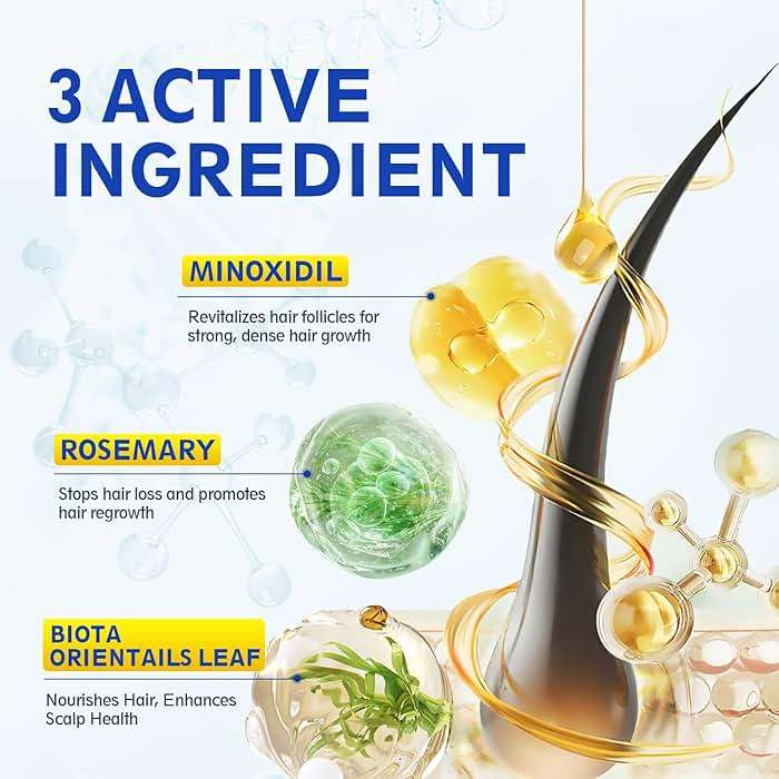 5% Minoxidil with Biotin, Hair Loss Treatments for Women Men Hair Regrowth Treatment, Minoxidil Spray Hair and Beard Mustached Growth Serum Oil, Improves Appearance of Thinning Hair,4 FL OZ/120mL - Image 6