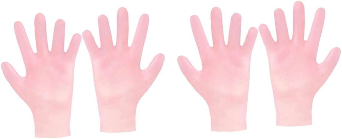 PartyKindom 2 Pairs Moisturizing Exfoliating Gloves for Women Anti-Dry Hand Care Soft Cotton for Overnight Use Effective for Cracked Skin - Image 1