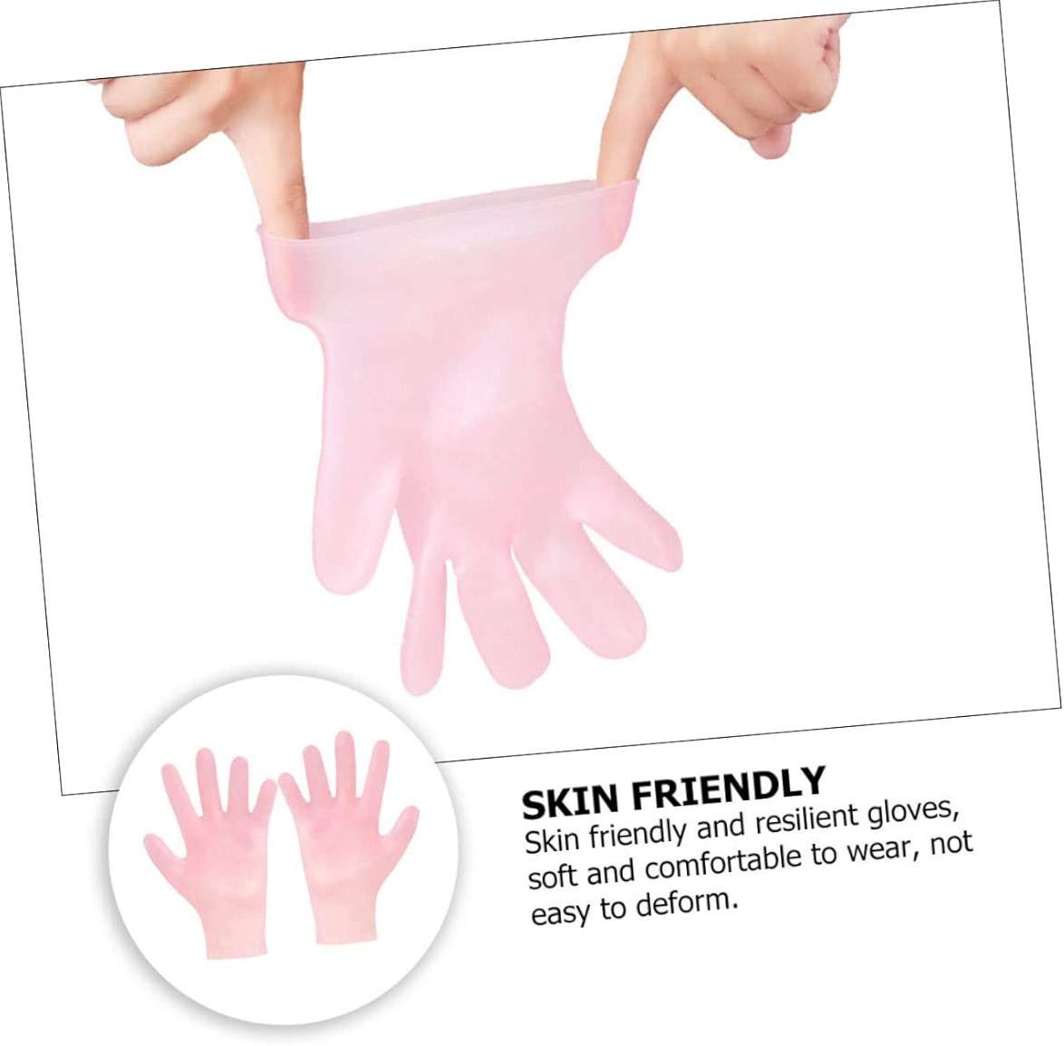 PartyKindom 2 Pairs Moisturizing Exfoliating Gloves for Women Anti-Dry Hand Care Soft Cotton for Overnight Use Effective for Cracked Skin - Image 3