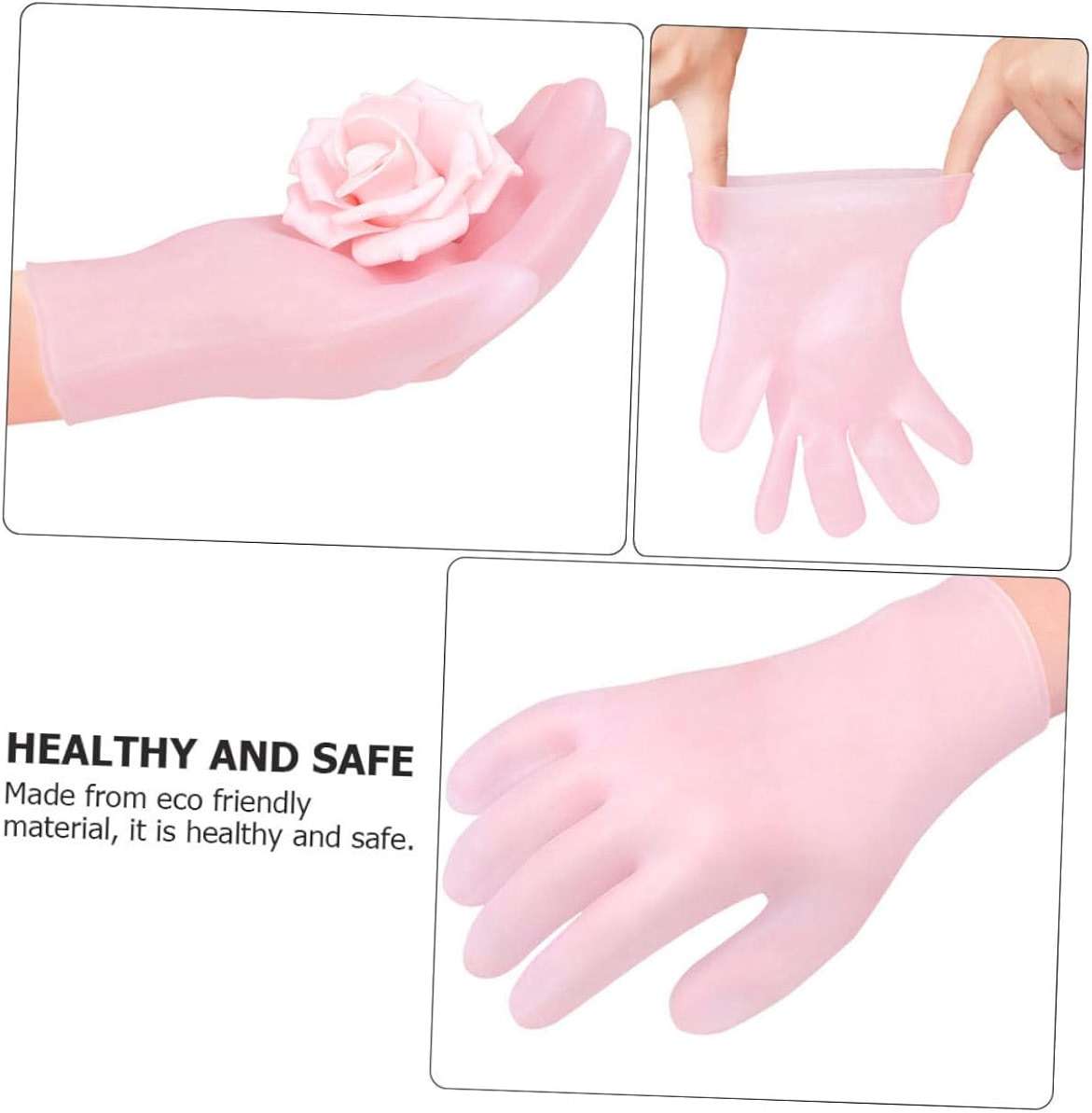 PartyKindom 2 Pairs Moisturizing Exfoliating Gloves for Women Anti-Dry Hand Care Soft Cotton for Overnight Use Effective for Cracked Skin - Image 4