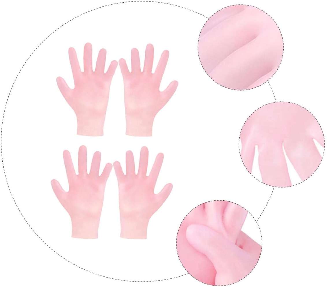 PartyKindom 2 Pairs Moisturizing Exfoliating Gloves for Women Anti-Dry Hand Care Soft Cotton for Overnight Use Effective for Cracked Skin - Image 6