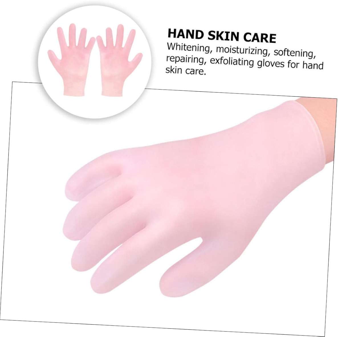 PartyKindom 2 Pairs Moisturizing Exfoliating Gloves for Women Anti-Dry Hand Care Soft Cotton for Overnight Use Effective for Cracked Skin - Image 7