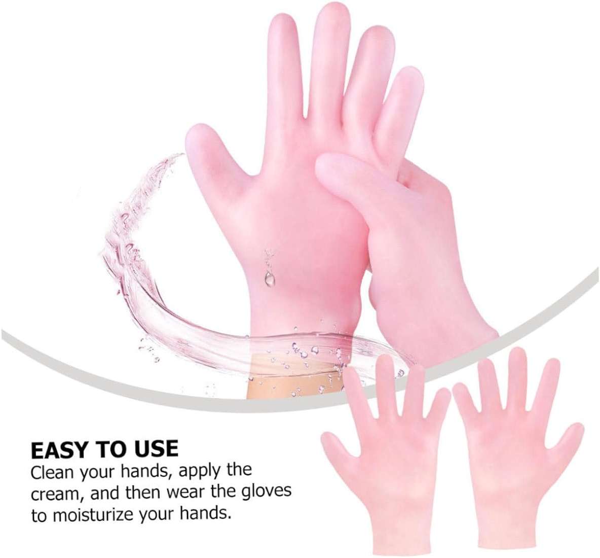 PartyKindom 2 Pairs Moisturizing Exfoliating Gloves for Women Anti-Dry Hand Care Soft Cotton for Overnight Use Effective for Cracked Skin - Image 9